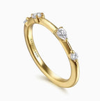 14K Yellow Gold Four Stone Diamond Wedding Band