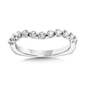 14K White Gold Curved Wedding Band