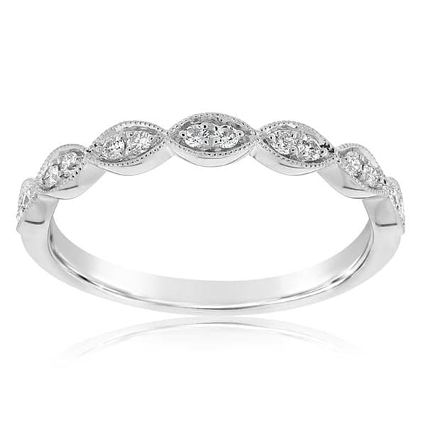 14K White Gold Half Anniversary Wedding Band