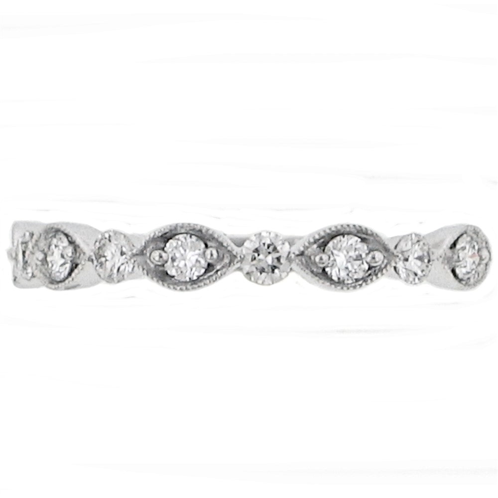 14K White Gold Half Anniversary Wedding Band