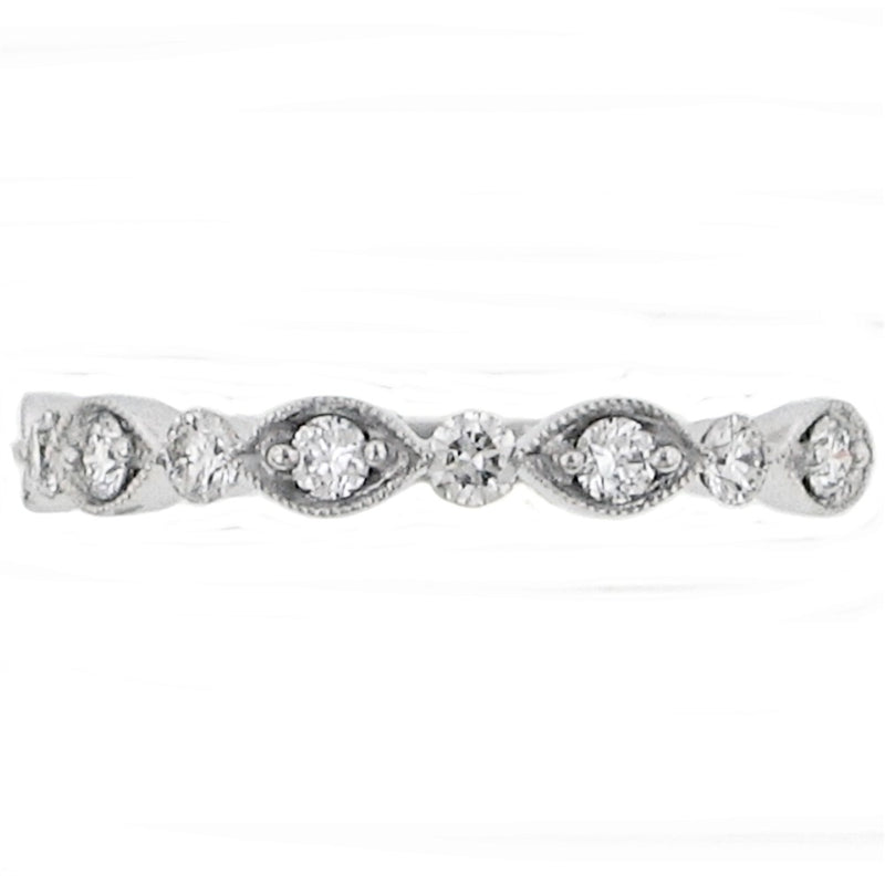 14K White Gold Half Anniversary Wedding Band