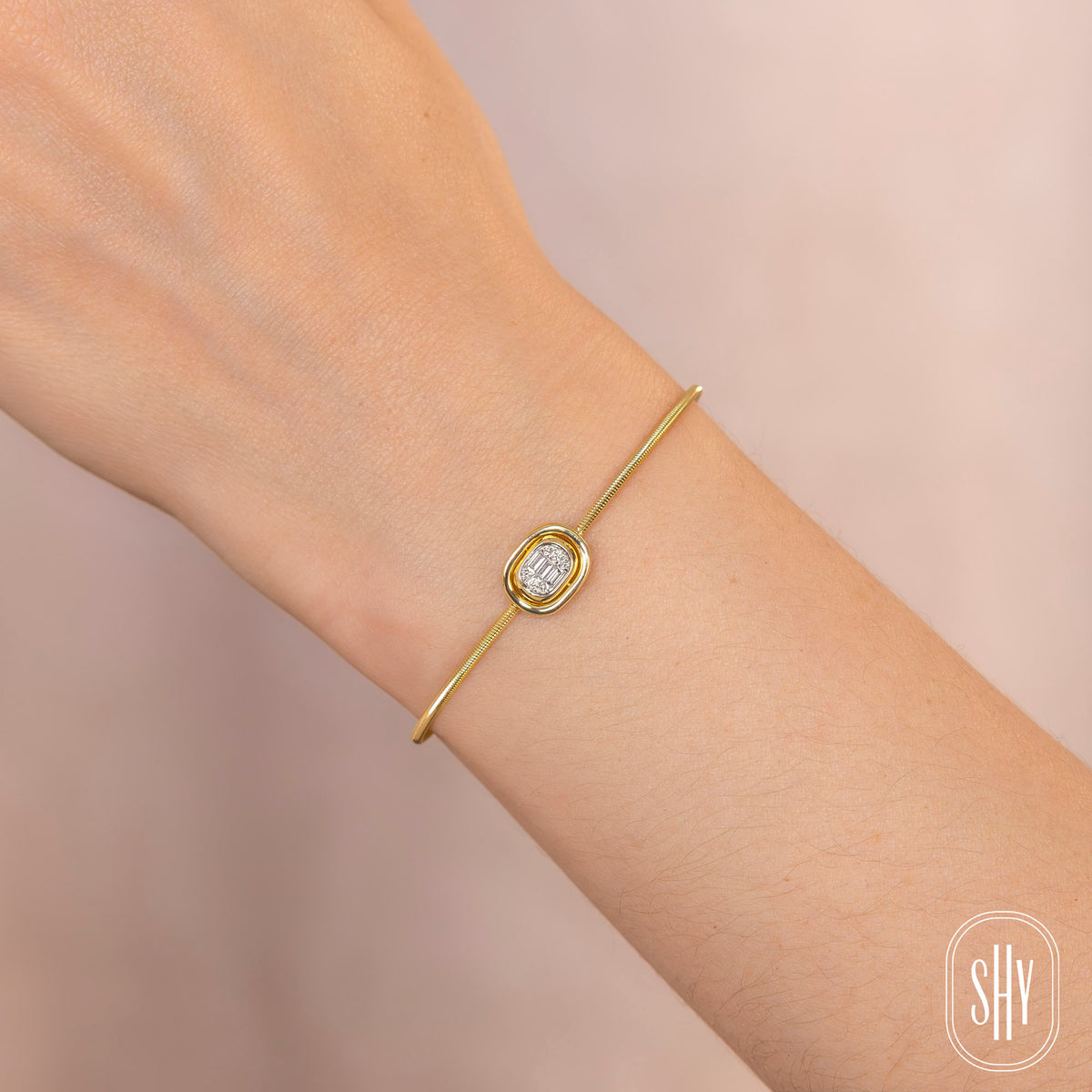 14K Yellow Gold Corelli Diamond Bangle