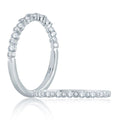 14K White Gold Alternating Bezel Diamond Wedding Band
