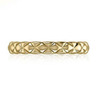 14K Gold Quilted Stackable Ring