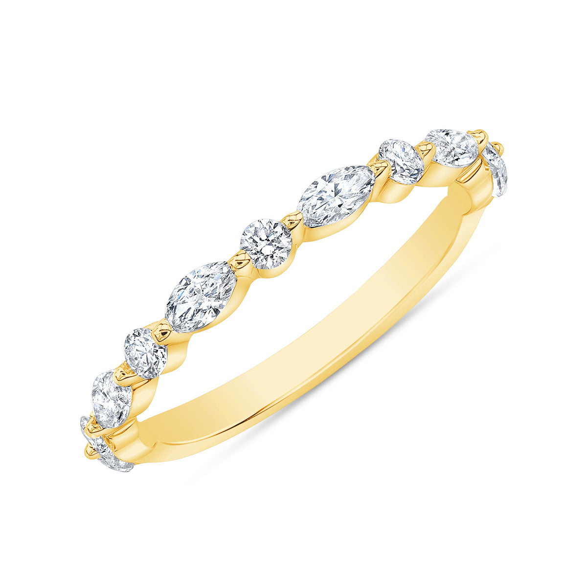 14K Yellow Gold Half Anniversary Diamond Wedding Band