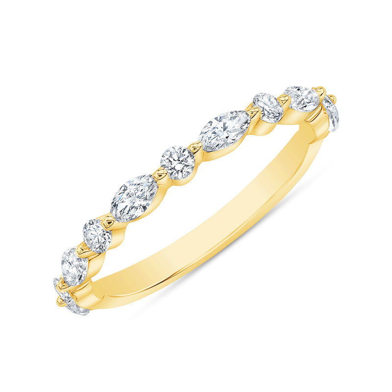 14K Yellow Gold Half Anniversary Diamond Wedding Band