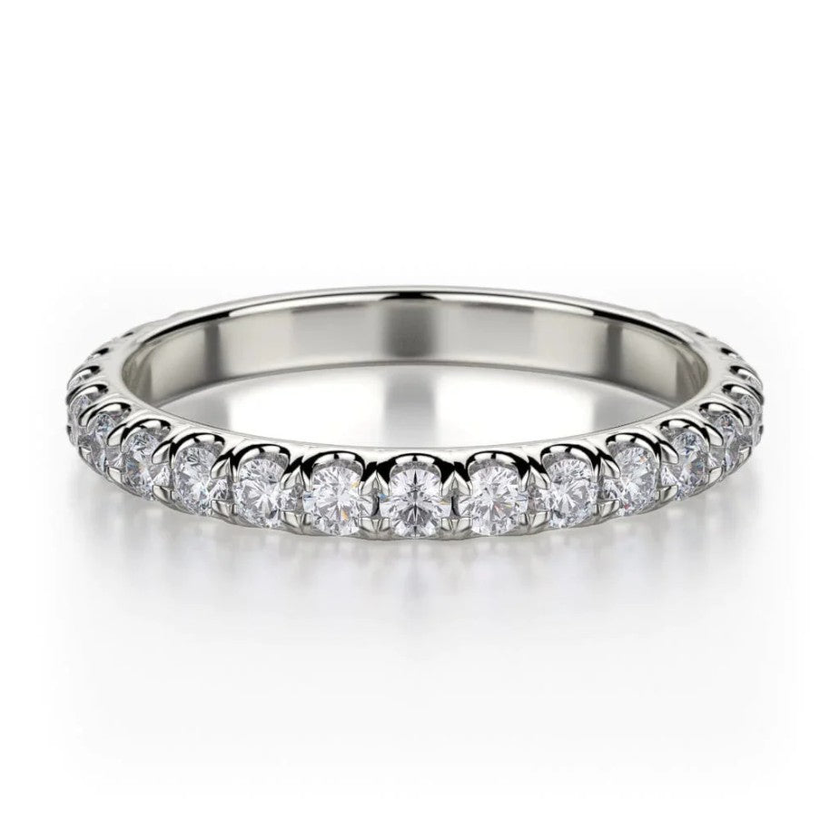 14K White Gold 3/4 Diamond Expandable Flex Fit Wedding Band