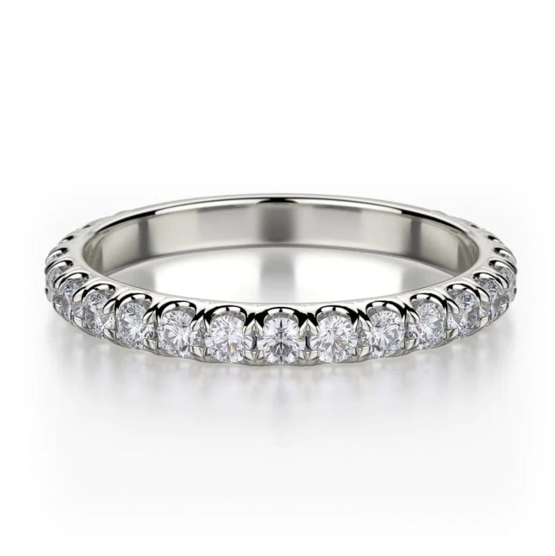 14K White Gold 3/4 Diamond Expandable Flex Fit Wedding Band