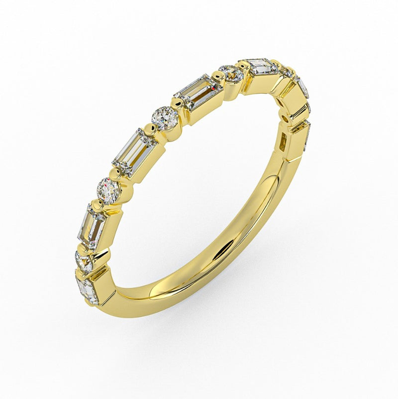 14K Yellow Gold Diamond Wedding Band