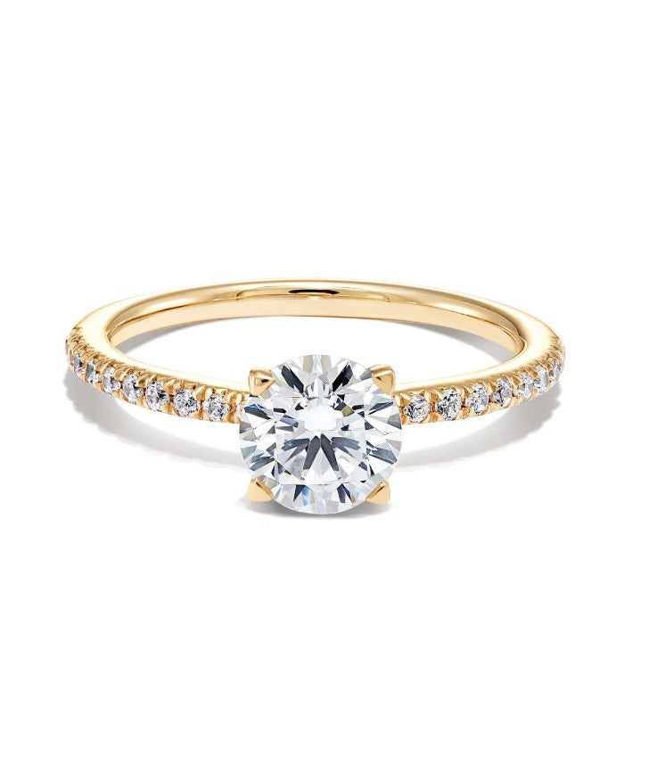 14K Yellow Gold Pave Semi-Mount Ring