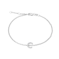 Sterling Silver Diamond Initial "C"  Bracelet