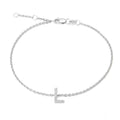 Sterling Silver Diamond Initial "L"  Bracelet