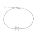 Sterling Silver Initial "M" Bracelet