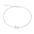 Sterling Silver Diamond Initial "N"  Bracelet
