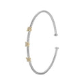 Sterling Silver Cuff Flower Station Bracelet