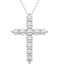 14K White Gold Diamond Cross Pendant