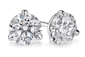 14K White Gold Diamond Stud Earrings