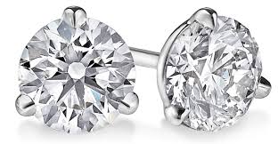 14K White Gold Diamond Stud Earrings