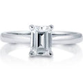 Emerald Diamond Solitaire Ring