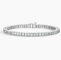 18K White Gold Emerald Cut Diamond Tennis Bracelet
