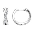 10K White Gold Diamond Hoop Earrings