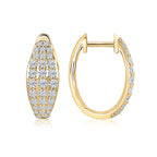 14K Yellow Gold Diamond Hoop Earrings