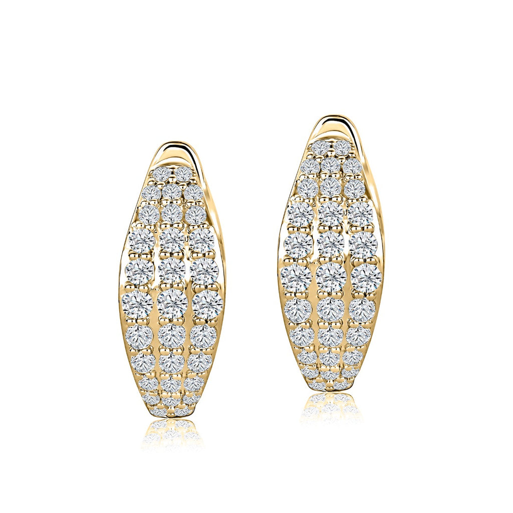 14K Yellow Gold Diamond Hoop Earrings