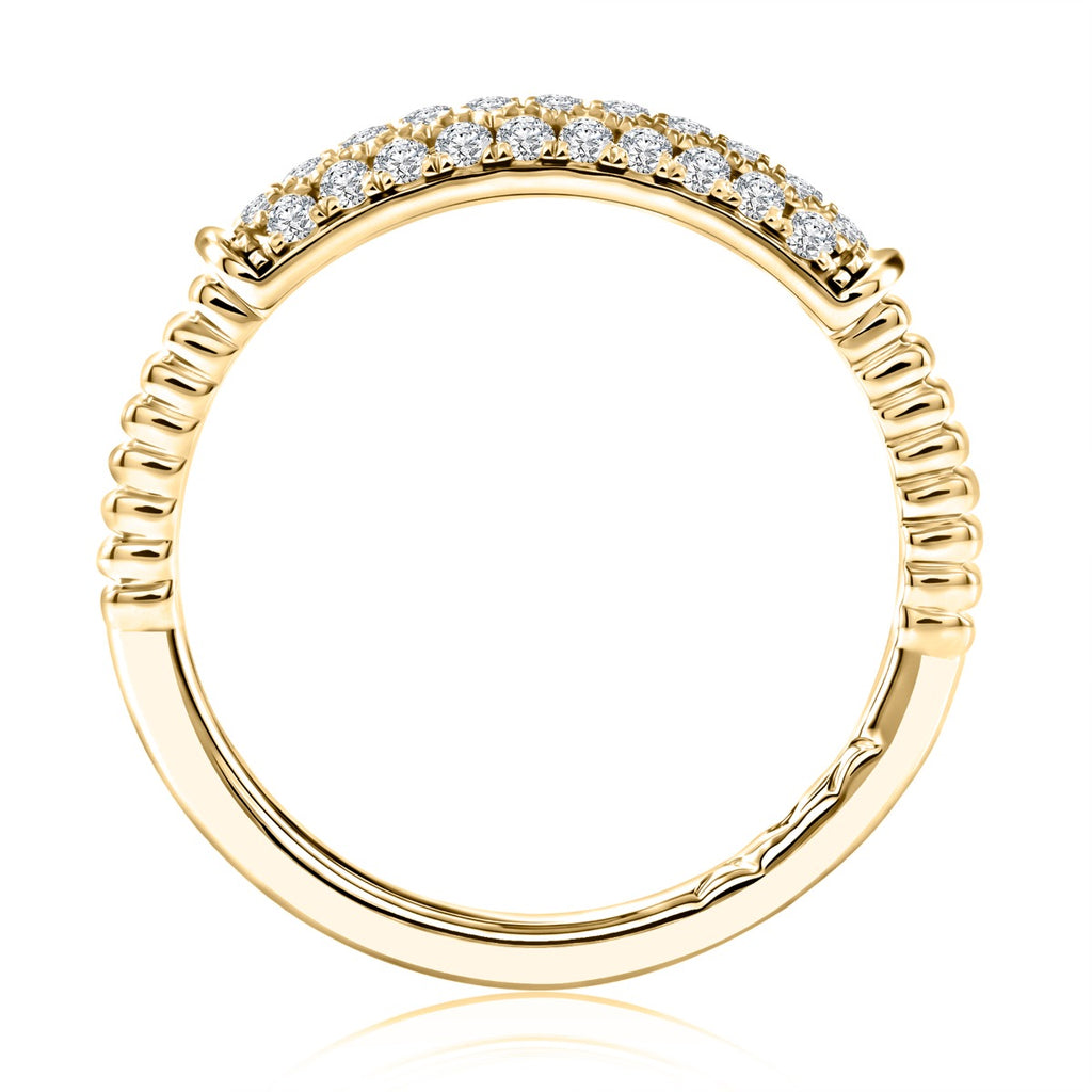 14K Gold Diamond Bar Fashion Ring