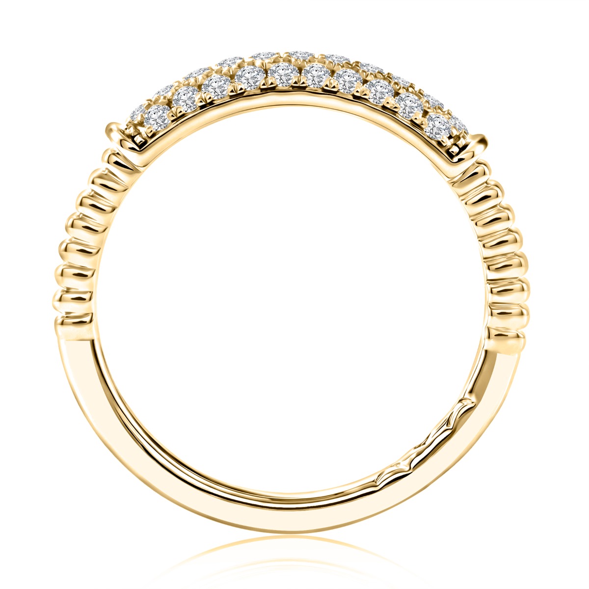 14K Gold Diamond Bar Fashion Ring
