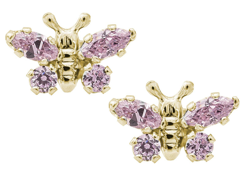 Children's 14K Yellow Gold Butterfly Studs
