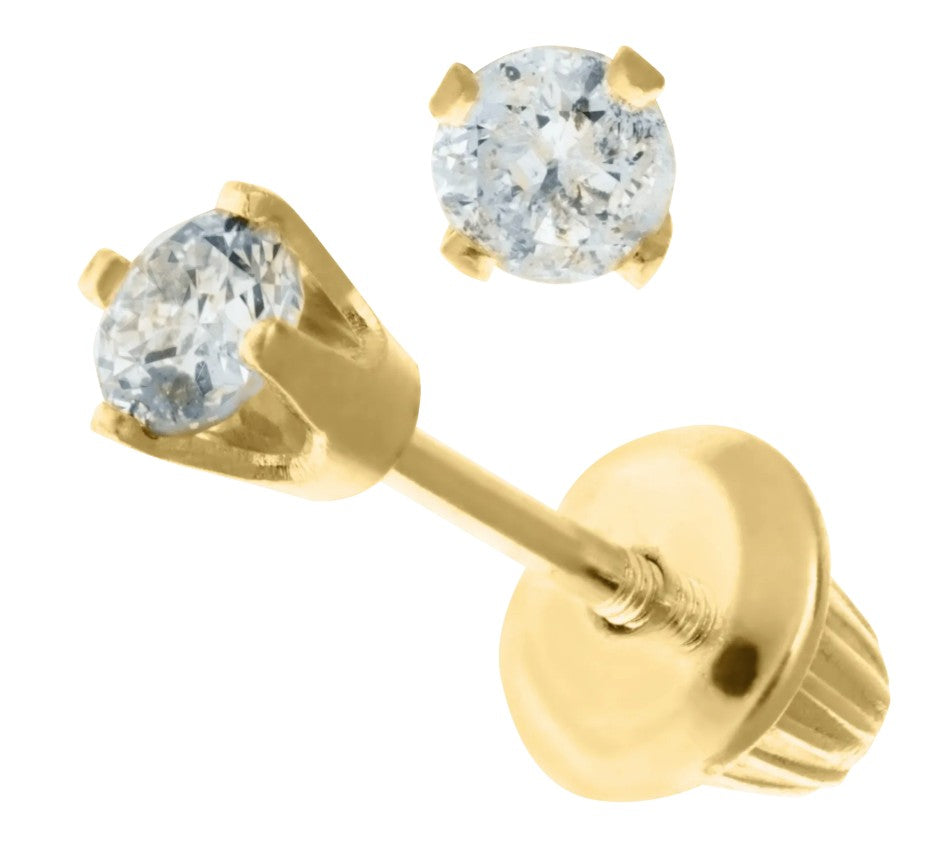 Children's 14K Gold Diamond Stud Earrings