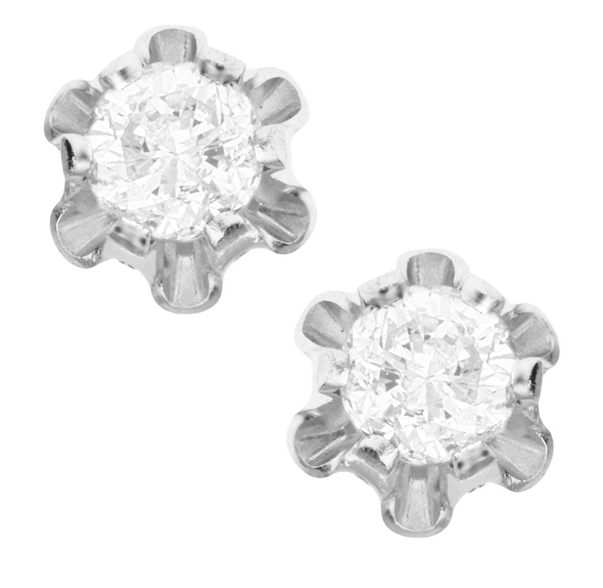Children's 14K White Gold Diamond Studs