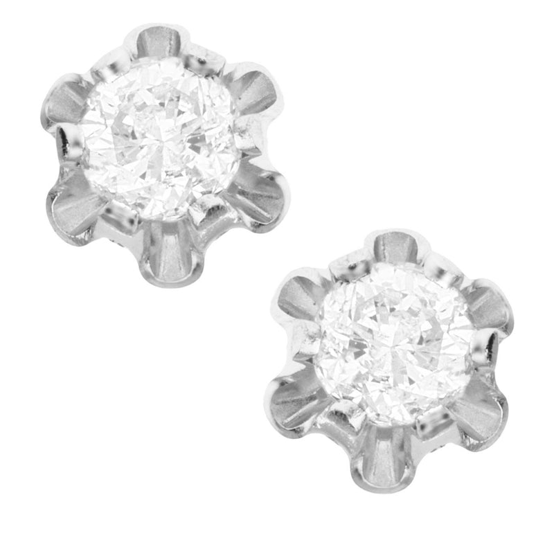 Children's 14K White Gold Diamond Studs