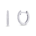 14K White Gold Diamond Huggies