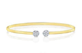 Two Tone 14K Yellow & White Gold Diamond Pave Cuff Bracelet