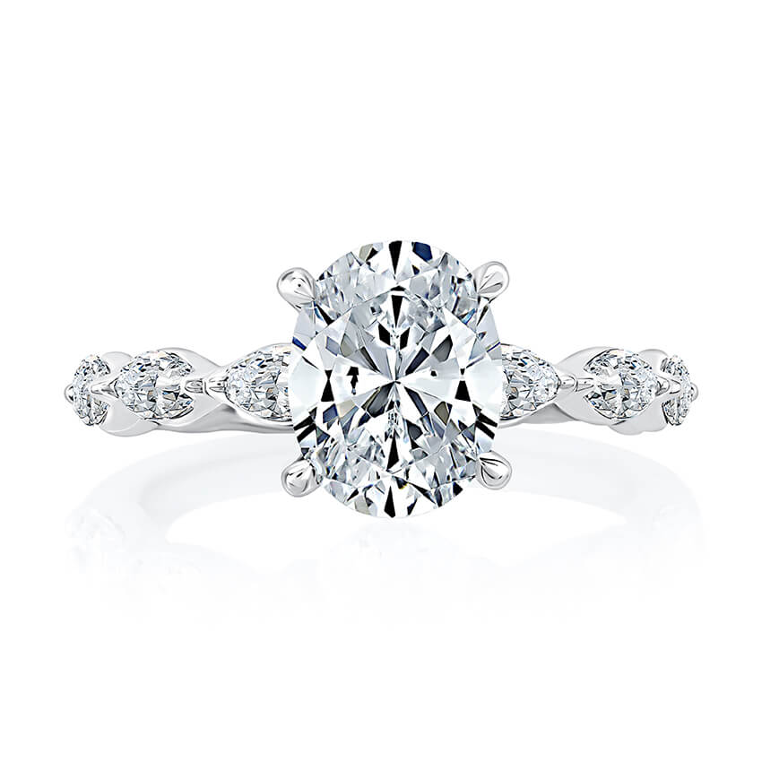 18K White Gold Diamond Semi-Mount Ring