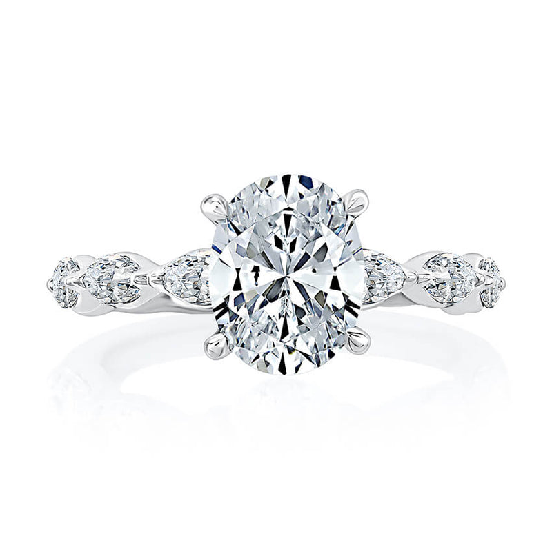 18K White Gold Diamond Semi-Mount Ring