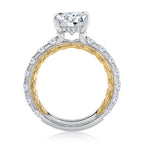 18K Two Tone Traditional Diamond Semi-Mount Ring