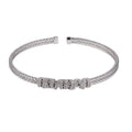 Lady's White Sterling Silver Cuff Bracelet