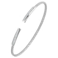 Lady's White Sterling Silver Cuff Bracelet