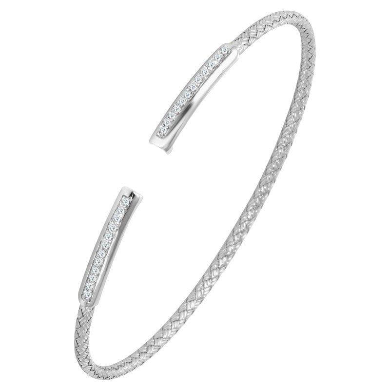 Lady's White Sterling Silver Cuff Bracelet