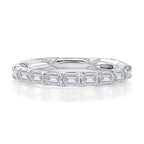 14K White Gold Euro Shank Emerald Cut Diamond Band