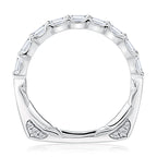 14K White Gold Euro Shank Emerald Cut Diamond Band