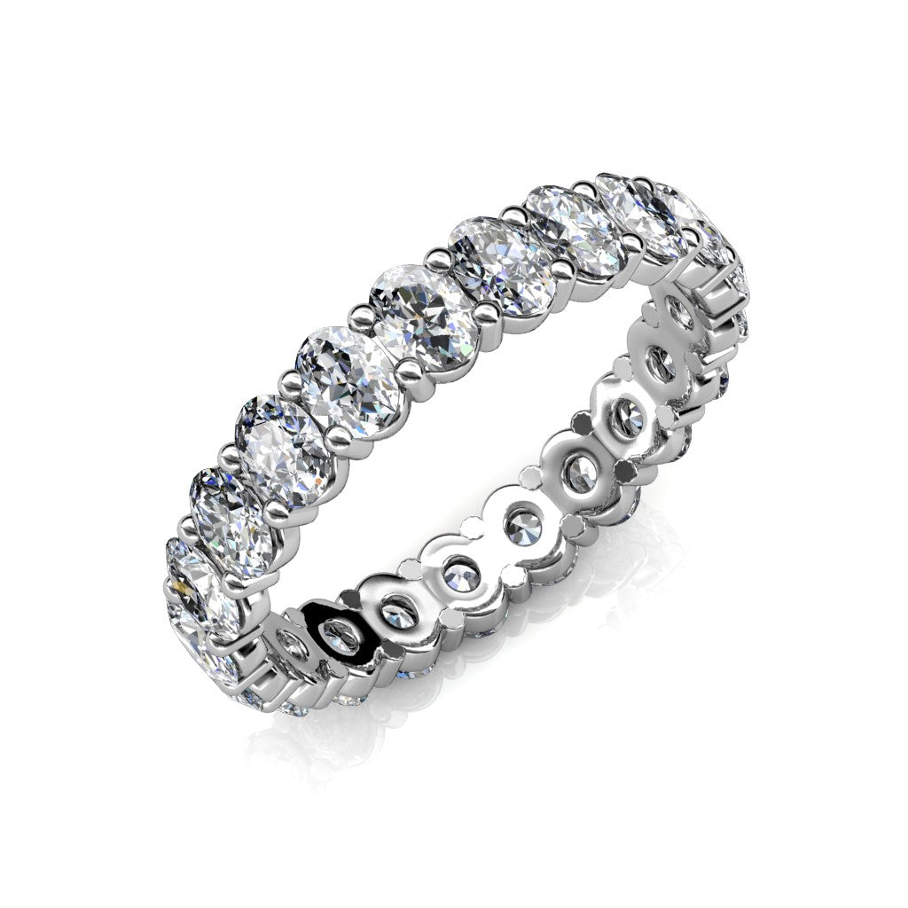 14K White Gold Oval Lab Grown Diamond Eternity Band