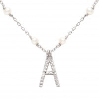 Sterling Silver Necklace With Letter "A"