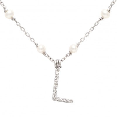 Sterling Silver Necklace With Letter "L"