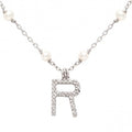 Sterling Silver Necklace With Letter "R"