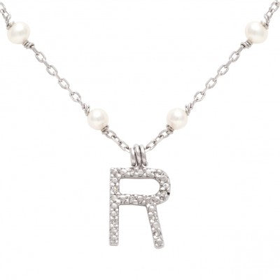 Sterling Silver Necklace With Letter "R"