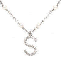 Sterling Silver Necklace With Letter "S"