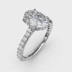 14K White Gold Hidden Halo Semi-Mount Ring